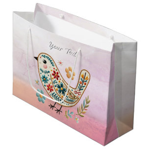Little Bird Blommigt Rosa Gift Bag