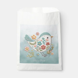 Little Bird Blue Rosa Flowers Favor Bagor