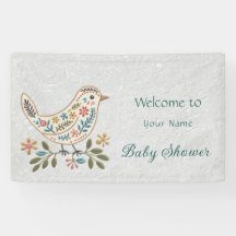 Little Bird Colorful Blommigt Baby Shower