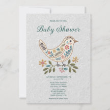 Little Bird Colorful Blommigt Baby Shower