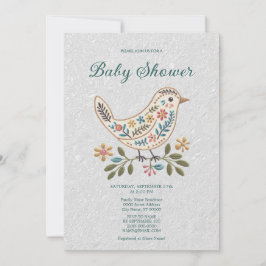 Little Bird Colorful Blommigt Baby Shower Inbjudningar