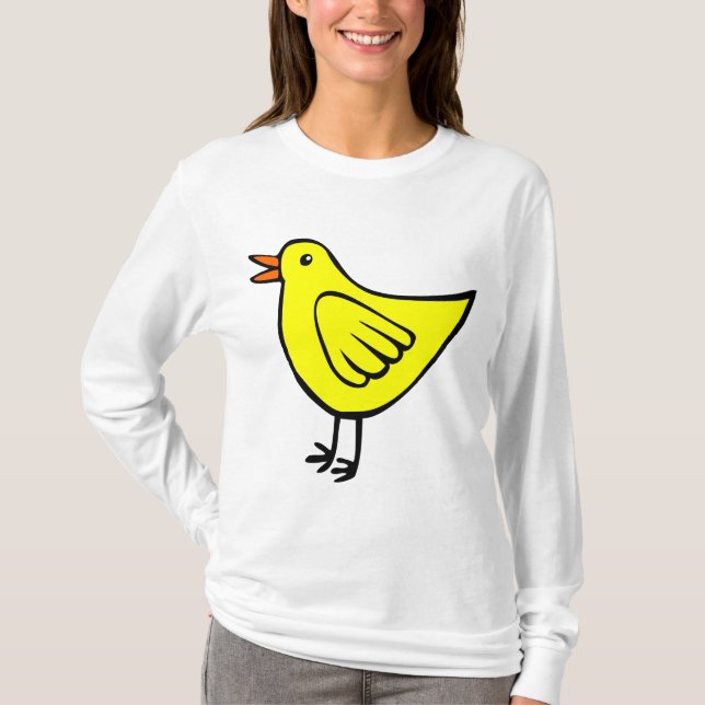 Little Bird - Gult T Shirt (Framsida)