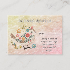Little Bird Löv Flowers Rosa Baby Shower Tilläggskort
