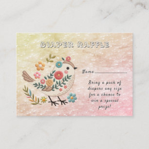 Little Bird Löv Flowers Rosa Baby Shower Tilläggskort