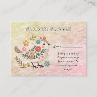 Little Bird Löv Flowers Rosa Baby Shower Tilläggskort