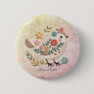 Little Bird Löv Flowers Rosa Button Knapp