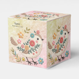 Little Bird Löv Flowers Rosa Favor Box Presentaskar