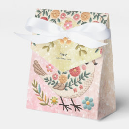 Little Bird Löv Flowers Rosa Favor Box Presentaskar