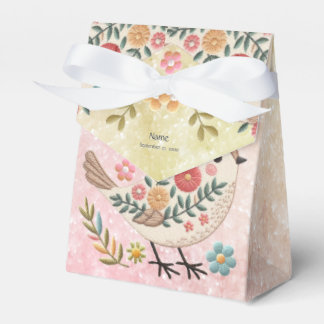 Little Bird Löv Flowers Rosa Favor Box Presentaskar