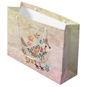 Little Bird Löv Flowers Rosa Gift Bag