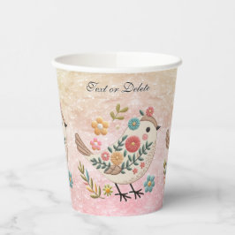 Little Bird Löv Flowers Rosa Papprare Kopp