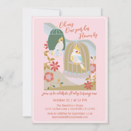 Little Bird Rosa First Birthday Inbjudningar