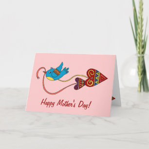 Little Bird Ukraind Folk Art Helgkort