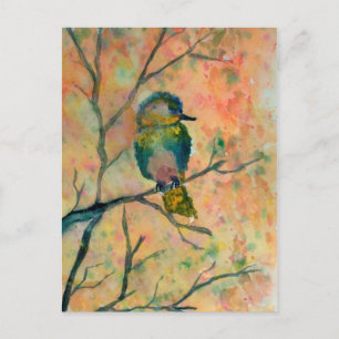 LIttle Bird Vattencolor Postcard Vykort