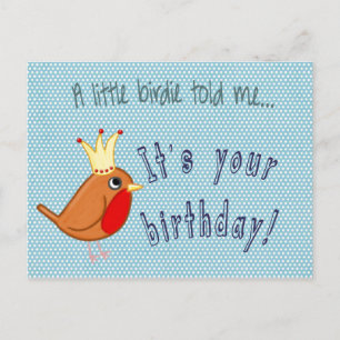 Little Birdie Told Me Postcard Vykort
