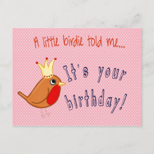 Little Birdie Told Me Postcard Vykort