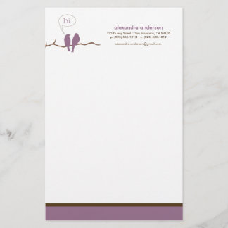 Little Birdies Anpassningsbar Designer Stationery Brevpapper