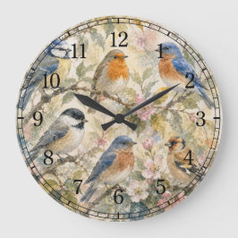 Little Birds Wall Clock — Charming Nature Design Stor Klocka