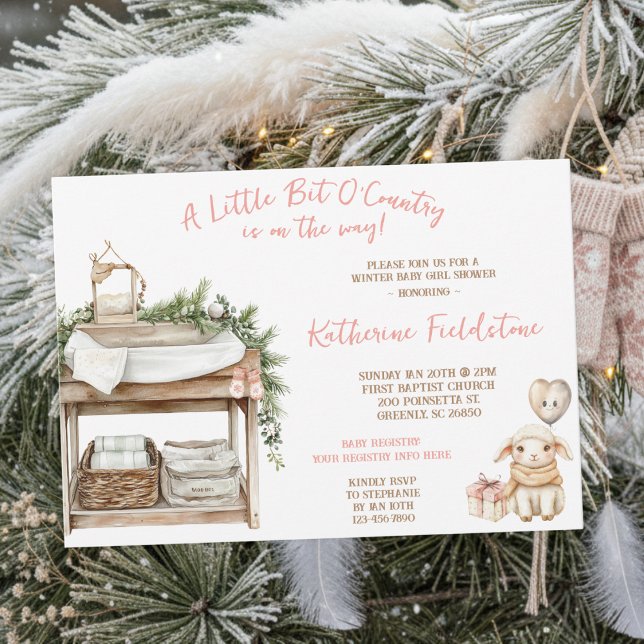 Little Bit Of Country Winter Boho Baby Girl Shower Inbjudningar (Skapare uppladdad)