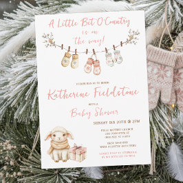 Little Bit Of Country Winter Boho Baby Girl Shower Inbjudningar
