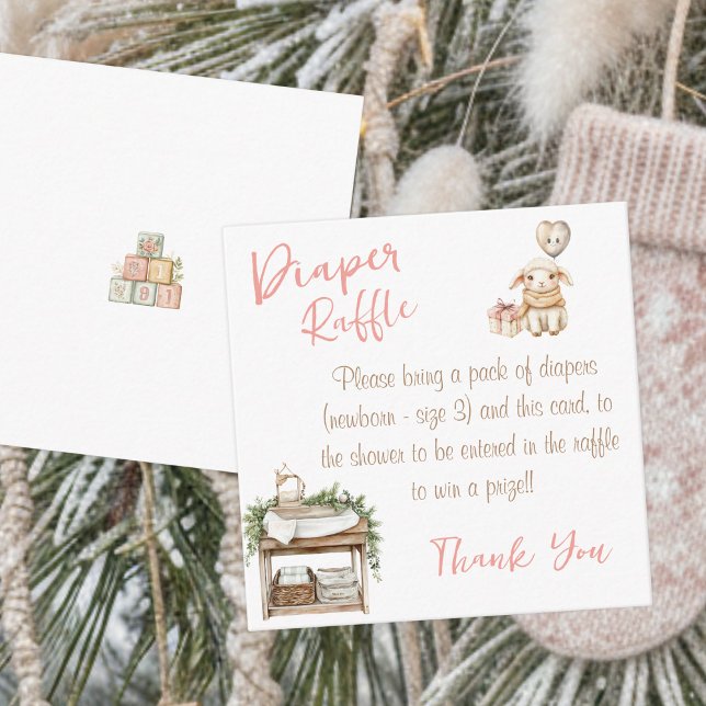 Little Bit Of Country Winter Boho Baby Girl Shower Tilläggskort (Skapare uppladdad)