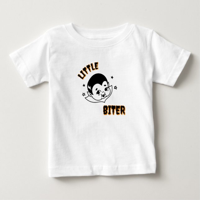 Little Biter Baby Bat Toddler Halloween T-Shirt  (Framsida)