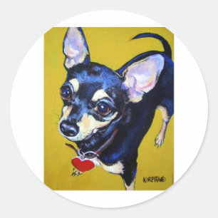 Little Bitty Chihuahua - Black and Tan Chihuahua Runt Klistermärke