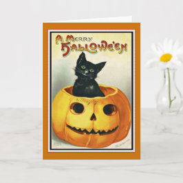 Little Black and Jack O'Lantern Halloween Card Kort