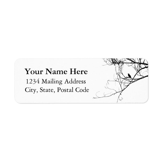 Little Black Bird Address Label Returadress Etikett (Framsidan)