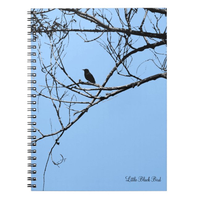 Little Black Bird Notebook Anteckningsbok Med Spiral (Framsidan)