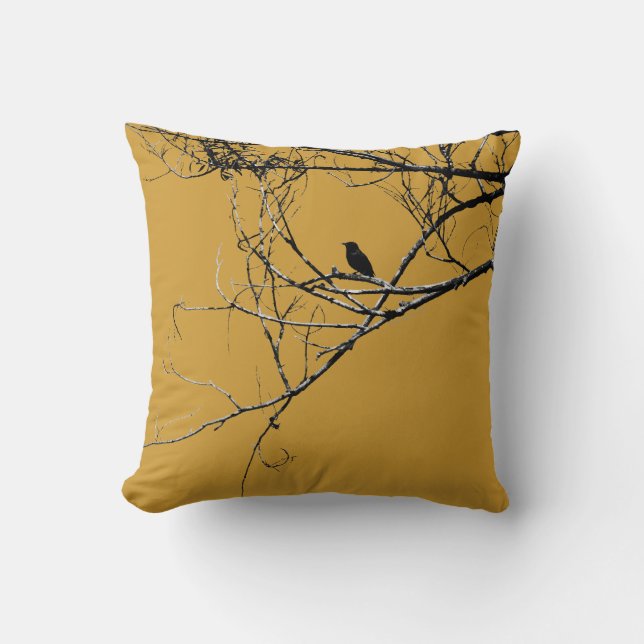Little Black Bird Pillow Kudde (Framsida)