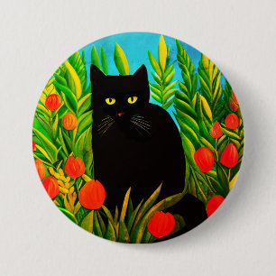 Little Black Cat i Tulip Garden Knapp
