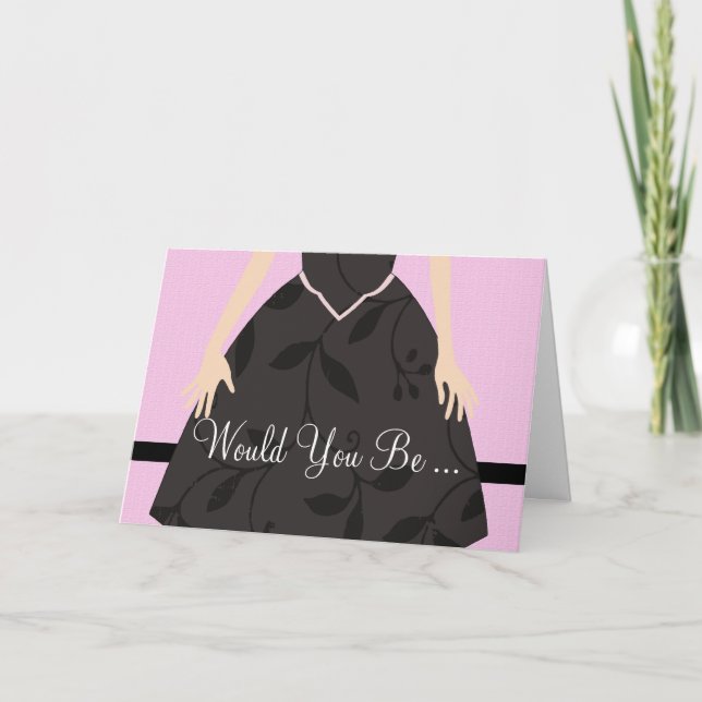 Little Black Dress Bridesmaid Maid of honor Card Inbjudan (Framsida)