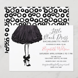 Little Black Dress Högklackars Bachelorette Party Inbjudningar