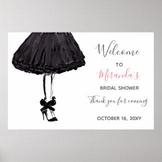 Little Black Dress Högklackars Bachelorette Party Poster