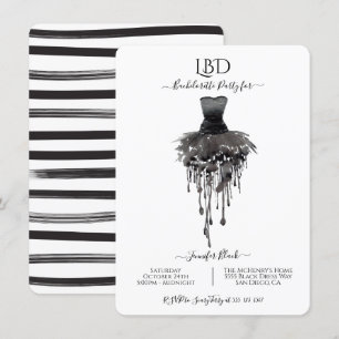 Little Black Dress LBD Bachelorette Party Inbjudningar