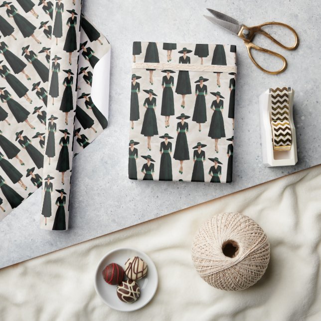 Little Black Dress Society Custom Emerald Accent P Presentpapper (Hantverk)