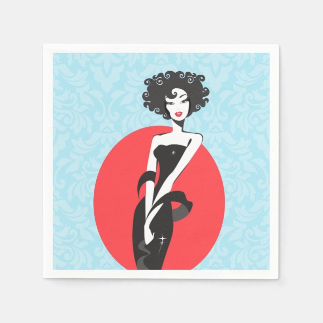 Little Black Dress Stunner Cocktail Napkins Pappersservett (Framsidan)
