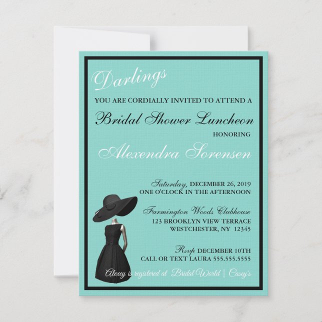 Little Black Dress Tea Möhippa Brunch Shower Party (Framsida)