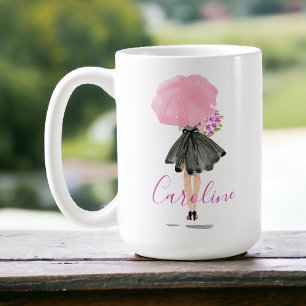 Little Black Dress Woman Snyggt Mode Kaffemugg