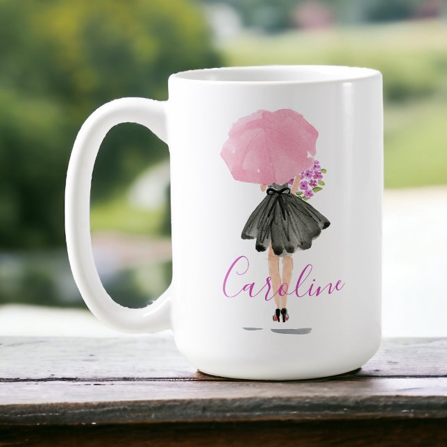 Little Black Dress Woman Snyggt Mode Kaffemugg (Skapare uppladdad)