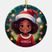 Little Black Girl jul Santa Hat