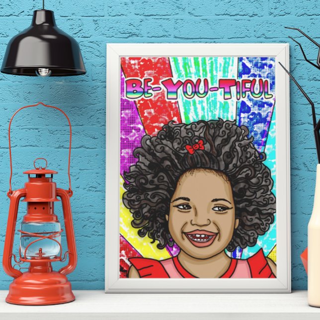 Little Black Girl med Lycklig Curls Poster (Skapare uppladdad)