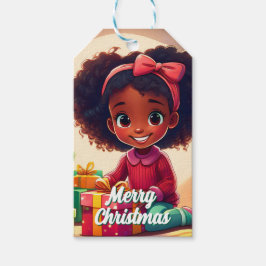 Little Black Girl öppnar Presenter Presentetikett