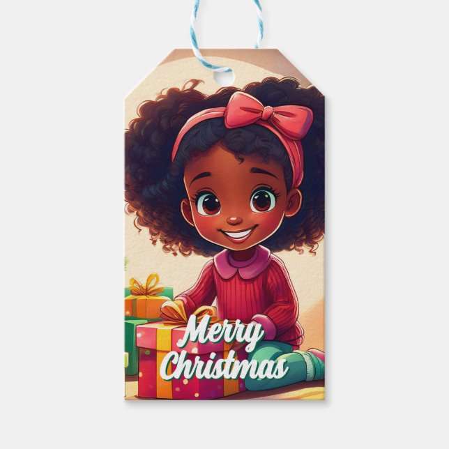 Little Black Girl öppnar Presenter Presentetikett (Framsidan)