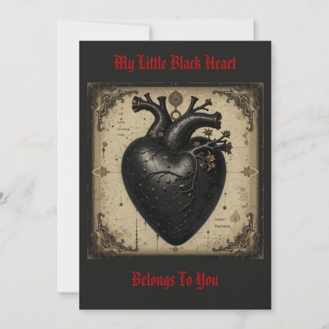 "Little Black Heart" - vykort (Framsida)