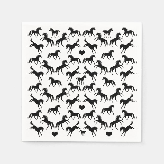 Little Black Horses Pappra Napkins Pappersservett (Framsidan)