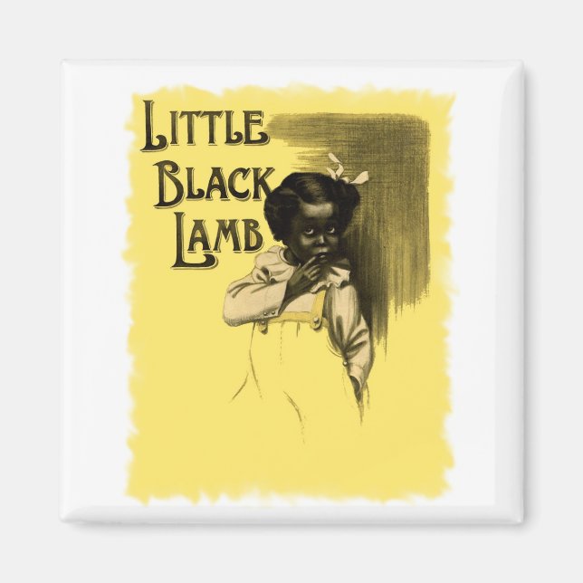Little Black Lamb Vintage Black Americana Magnet (Framsidan)