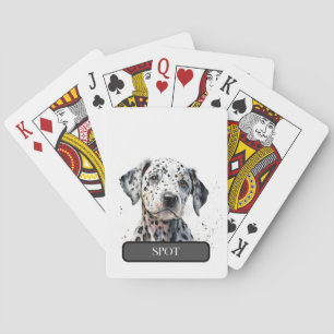 Little Black & White Dalformation Puppy Personaliz Casinokort