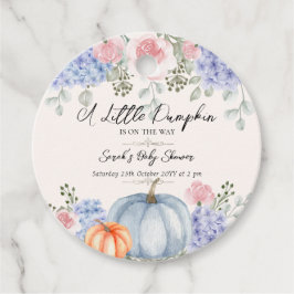 Little Blommigt Pumpkin Halloween Fall Baby Shower Gåvor Etiketter